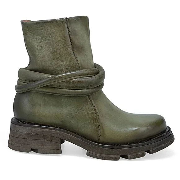 A.S.98 Linder Chunky Platform BOOTS Size 39 8.5 9 Green Leather NEW $399 - Picture 2 of 14